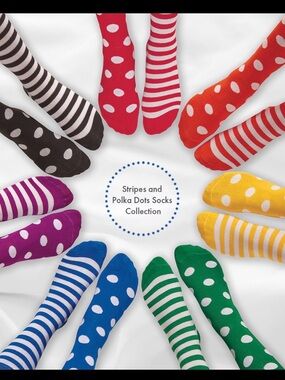 Stripes and Polka Dots Socks 14 Pairs